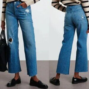 Boyish | The Mikey High Rise Distressed Cropped Jeans in Short Circuit - Size 27